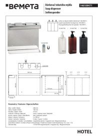 Держатель для дозатора жидкого мыла Bemeta Hotel тройной нержавеющая сталь полированная 146109471