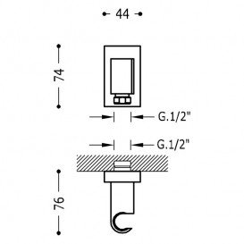 Тримач для душу Tres Shower Technology квадратний з настінним забором води білий матовий 20718201BM