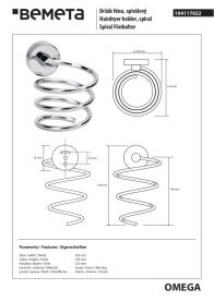 Держатель для фена спиральный Bemeta Hotel латунь хром 104117022