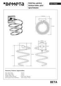 Держатель для фена спиральный Bemeta Hotel латунь хром 132117022