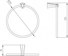 Тримач для рушника кільце Imprese Cuthna золото 130280 zlato