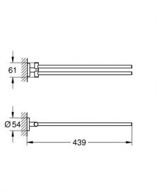 Тримач для рушників Grohe Essentials поворотний метал чорний матовий 1024672430