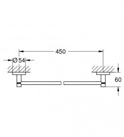 Тримач для рушників Grohe QuickFix Start 45 см метал суперсталь 41197DC0