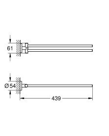 Тримач для рушників Grohe QuickFix Start поворотний метал хром 41183000