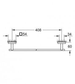 Держатель для полотенец Grohe QuickFix Start Cube 45 см металл суперсталь 40987DC0