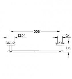 Тримач для рушників Grohe QuickFix Start Cube 60 см метал хром 41089000
