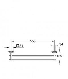 Держатель для полотенец Grohe QuickFix Start Cube двойной металл суперсталь 41104DC0