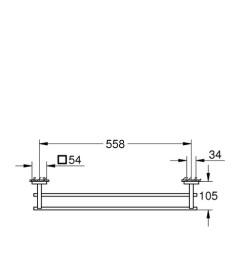 Тримач для рушників Grohe QuickFix Start Cube подвійний метал чорний матовий 411042430
