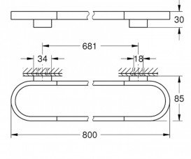 Держатель для полотенец Grohe Selection 80 см металл темный графит матовый 41058AL0
