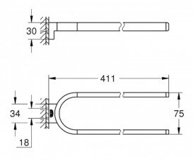 Держатель для полотенец Grohe Selection двойной металл темный графит матовый 41059AL0
