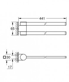 Тримач для рушників Grohe Selection поворотний метал фантомний чорний 41219KF0