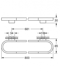 Тримач для рушників Grohe Selection 80 см хром 41058000