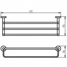 Тримач для рушників Haceka Kosmos TEC з поручнем 1121625