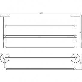 Тримач для рушників Haceka Pro2000 Chrome з поручнем хром 1120921