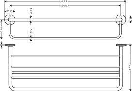 Держатель для полотенец Hansgrohe Axor Universal Circular с полкой металл матовый черный хром 42843340