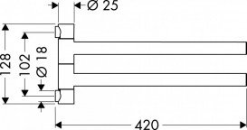 Тримач для рушників Hansgrohe Axor Starck подвійний шліфований нікель 40820820
