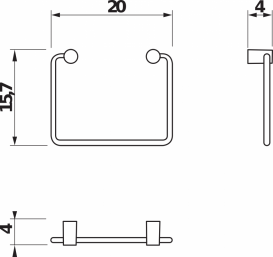 Держатель для полотенец Jika Basic 200 мм хром H3813A40044001