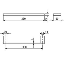 Держатель для полотенец Kludi Vela C 33 см брашированный никель PVD 31962N5