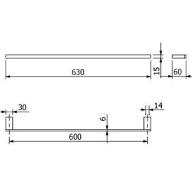 Тримач для рушників Kludi Vela C 63 см брашований нікель PVD 31979N5