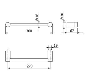 Держатель для полотенец Kludi Vela R 30 см брашированная бронза PVD 58962N1