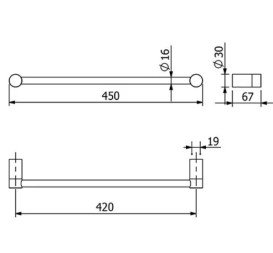 Тримач для рушників Kludi Vela R 45 см білий матовий 5898053