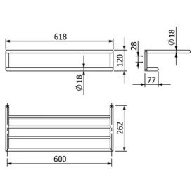 Тримач для рушників Kludi Vela R з полицею брошурована бронза PVD 58989N1