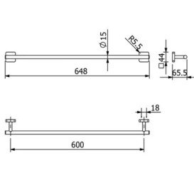 Тримач для рушників Kludi Vela S 64,8 см чорний матовий 2597939