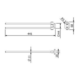 Тримач для рушників Kludi Vela S подвійний золото брашоване PVD 25977N0
