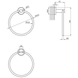 Держатель-кольцо для полотенец Kroner KRP Edelstahl Klassisch-ESG3704 никель CV025642