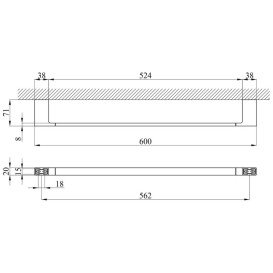 Держатель для полотенец Kroner KRP Edelstahl Kubus-SCH3901 60 см черный CV025644