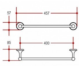 Тримач для рушників Lineabeta Venessia 45 см метал хром 52914.29