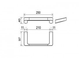 Держатель для полотенец Ravak 10° 25 см латунь черный матовый X07P560