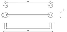 Держатель для полотенец Ravak Kona KN 310 матовый черный X07P1302