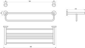 Тримач для рушників Ravak Kona KN 330 з полицею графіт матовий X07P1331