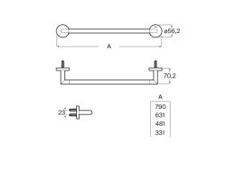Держатель для полотенец Roca Hotels Round 481 мм металл хром A817575C00