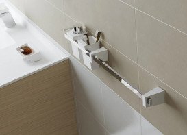 Тримач для рушників Sonia S4 штучний камінь/латунь білий/хром 156344