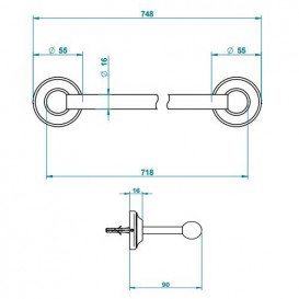 Держатель для полотенец THG Savannah 70 см золото G52 D03 00514