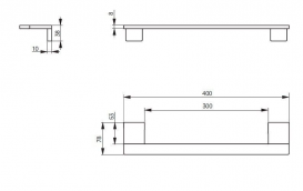 Тримач для рушників TOTO 400 мм настінний хром YT900S3