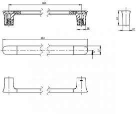 Держатель для полотенец TOTO 900 мм настенный хром YT10305U