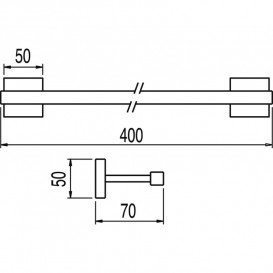Тримач для рушників Tres Cuadro-Tres 40 см чорний матовий 10723601NM