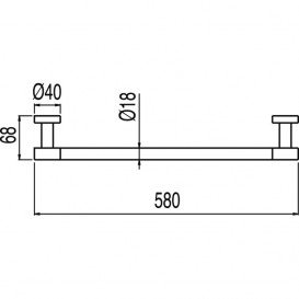 Держатель для полотенец Tres Max-Tres 58 см настенный металл черный матовый 16163602NM