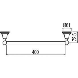 Тримач для рушників Tres Retro-Tres 40 см настінний метал золото 02463601OR