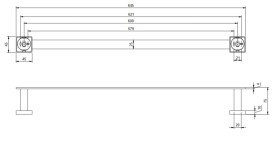 Держатель для полотенец Villeroy & Boch Elements - Striking 64,5 см латунь хром TVA15200200061