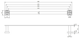 Тримач для рушників Villeroy & Boch Elements - Striking 64,5 см матовий матовий чорний TVA152002000K5