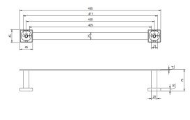 Держатель для полотенец Villeroy & Boch Elements - Striking 49,5 см латунь матовый никель TVA15200100064