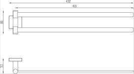 Тримач для рушників Villeroy & Boch Elements - Striking подвійний латунь матовий нікель TVA15202500064