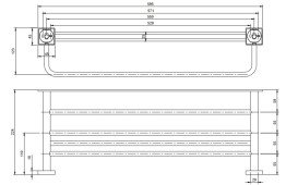Тримач для рушників Villeroy & Boch Elements - Striking з полицею матовий нікель TVA15200600064