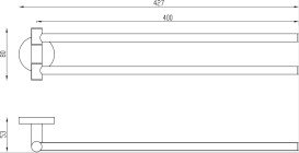 Тримач для рушників Villeroy & Boch Elements - Tender подвійний матове золото TVA15103800076