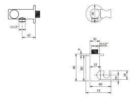 Тримач для ручного душу Villeroy & Boch Universal Showers із шланговим підключенням матовий чорний TVC000462000K5