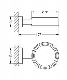 Держатель для стакана/мыльницы/дозатора Grohe Essentials Cube темный графит матовый 40508AL1